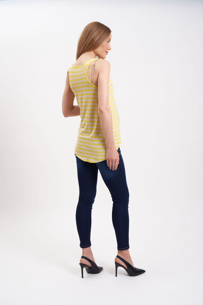Striped maternity tank. Loose fit.