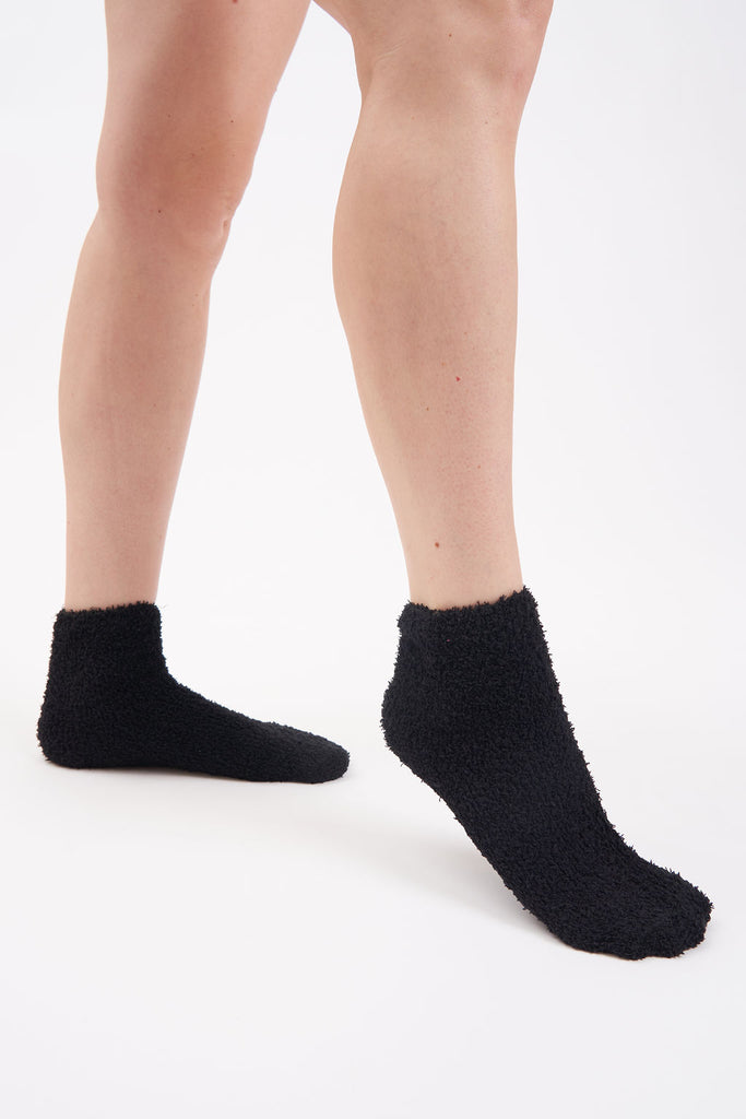 Black, fuzzy, furry, women’s socks. Ultra soft.