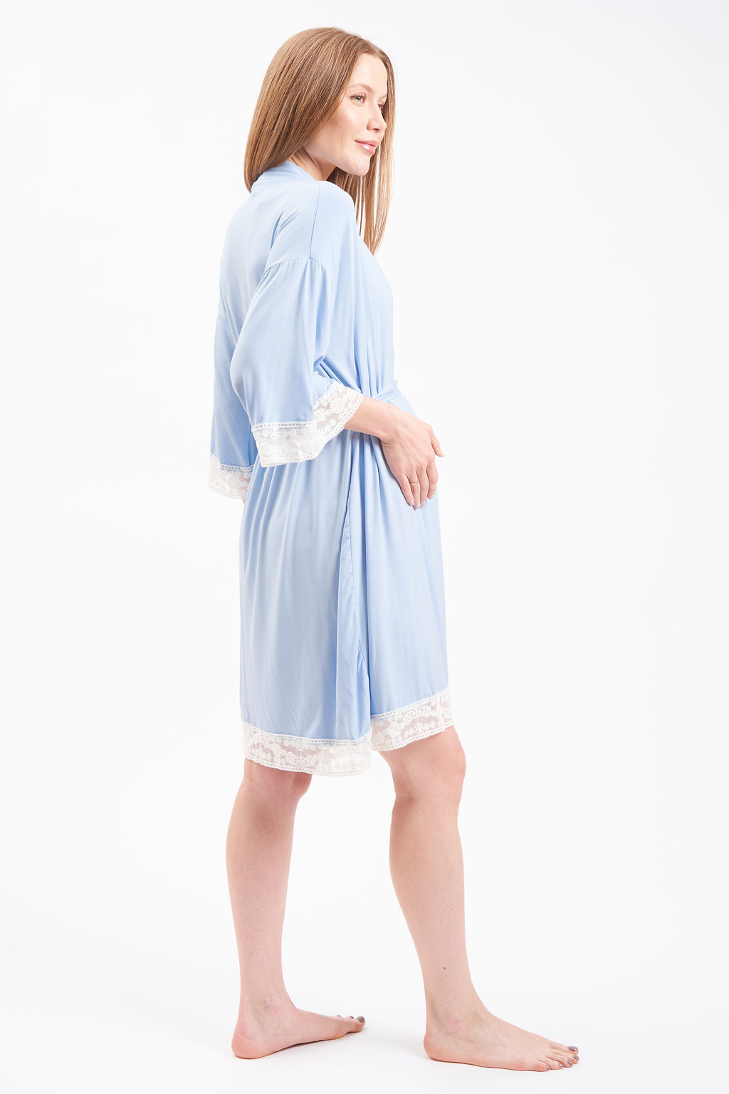 Lace Trim Women's Maternity Robe – HotMommyAndMe
