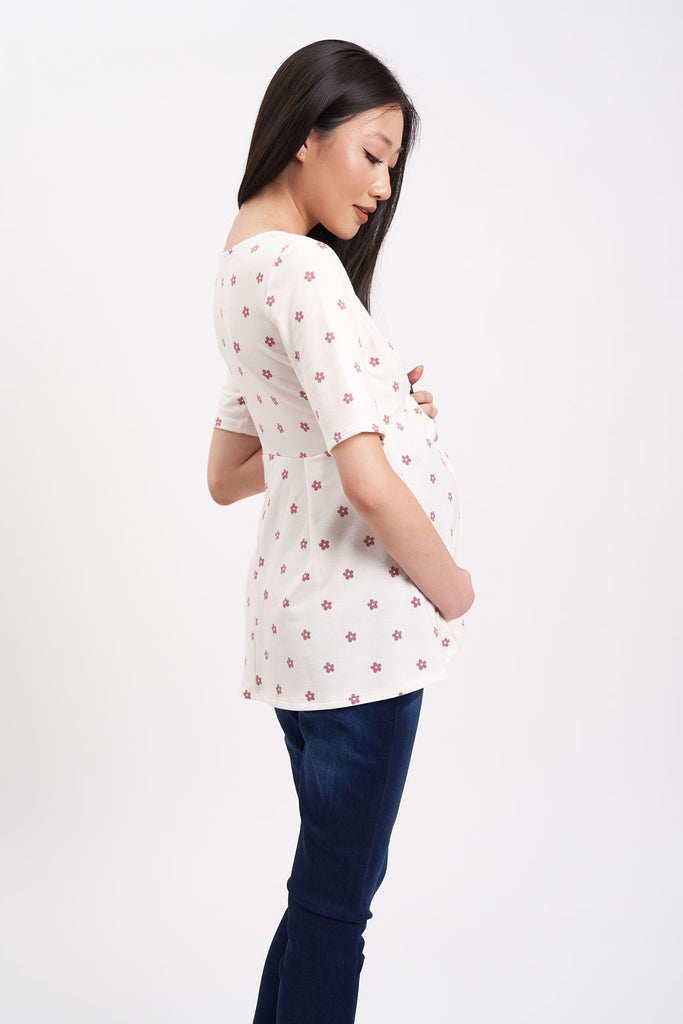 Fold pleat maternity shirt