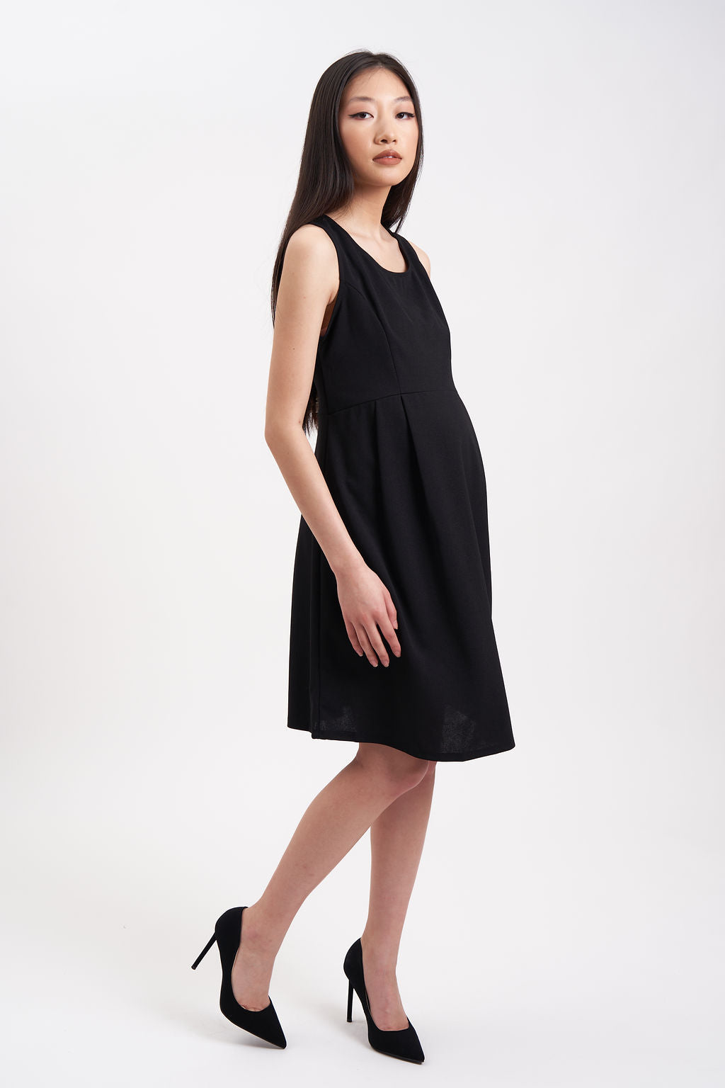 maternity skater dresses Black boohoo Maternity Cheesecloth Shirred Skater Maxi Dress